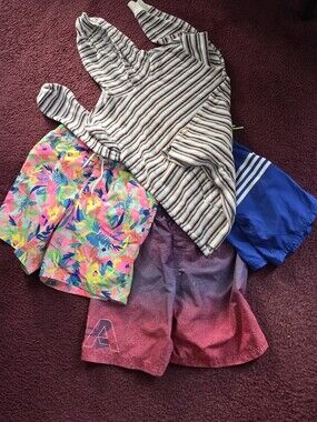 Kids Boys Swim Trunks with Toweled Stripes Hoodie Bulk